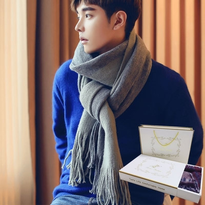 Απλό ανδρικό κασκόλ για το  φθινόπωρο και για το χειμώνα λεπτό πλεκτό  σε έξι χρώματα