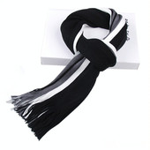 Спортно-елегантен ежедневен мъжки шал с ресни в няколко цвята