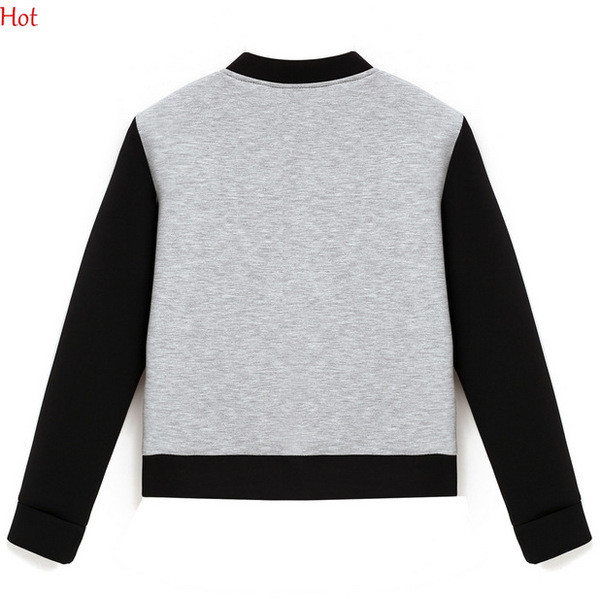 Дамско спортно есенно-зимно яке с О-образна яка в сив цвят