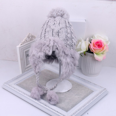 Περιστασιακό χειμερινό πλεκτό χειμερινό καπέλο με κουκούλα