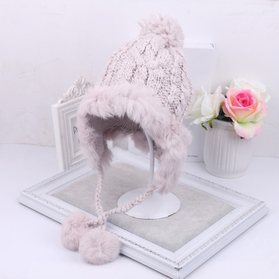 Περιστασιακό χειμερινό πλεκτό χειμερινό καπέλο με κουκούλα