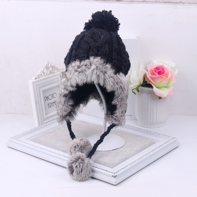 Περιστασιακό χειμερινό πλεκτό χειμερινό καπέλο με κουκούλα