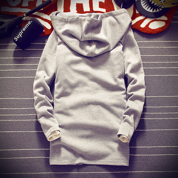 Мъжки спортен ежедневен суичър с качулка и цип в дълъг модел в три цвята