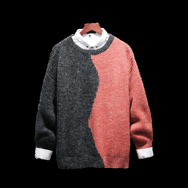 Есенно-зимен мъжки пуловер с две лица в два цвята