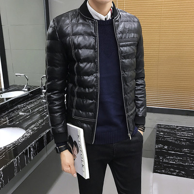 Ανδρικό αθλητικό καθημερινό φθινόπωρο-χειμωνιάτικο σακάκι με κολάρο σε σχήμα Γ σε δύο χρώματα