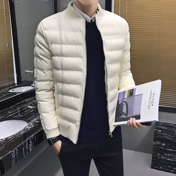 Ανδρικό αθλητικό καθημερινό φθινόπωρο-χειμωνιάτικο σακάκι με κολάρο σε σχήμα Γ σε δύο χρώματα