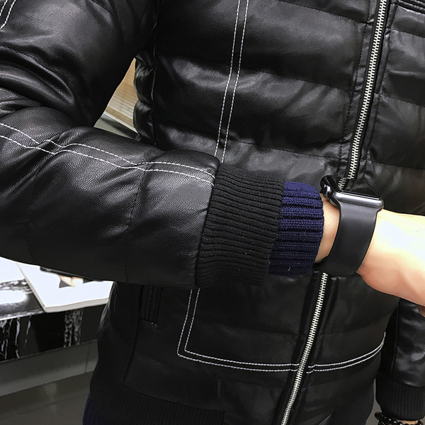 Ανδρικό αθλητικό καθημερινό φθινόπωρο-χειμωνιάτικο σακάκι με κολάρο σε σχήμα Γ σε δύο χρώματα