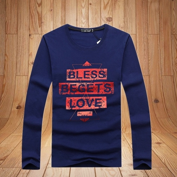 Αθλητική-κομψή μπλούζα ανδρών με τετράχρωμη επιγραφή