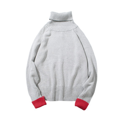 Есенно-зимен мъжки пуловер с поло яка и цветни ръкави в три цвята