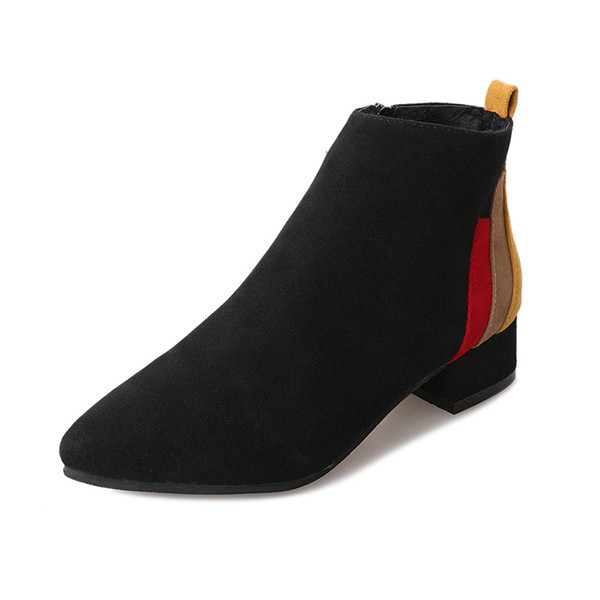 Κομψές, γυναικείες  eco suede  μπότες με χρωματική επίδραση