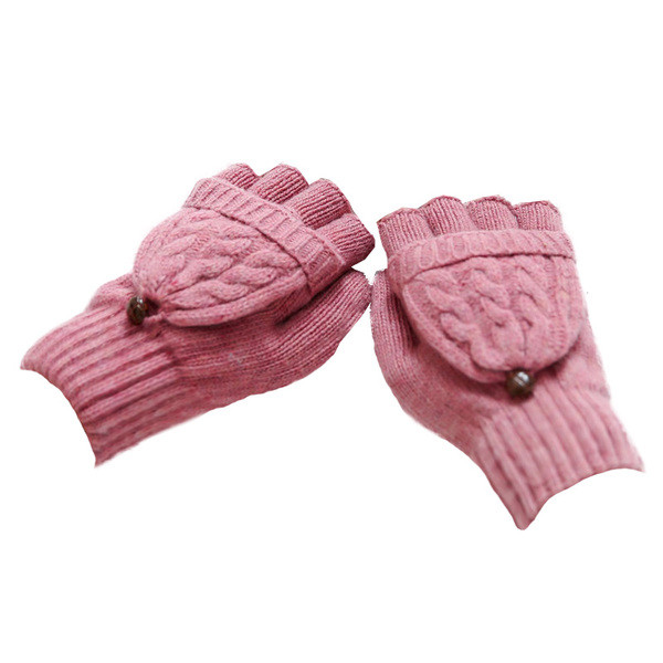 Дамски плетени ръкавици без пръст в няколко цвята с декорция