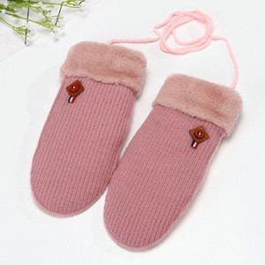 Зимни плетени дамски ръкавици в пет цвята