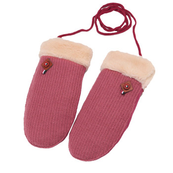 Зимни плетени дамски ръкавици в пет цвята
