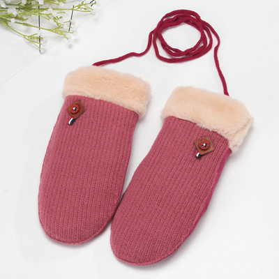 Зимни плетени дамски ръкавици в пет цвята