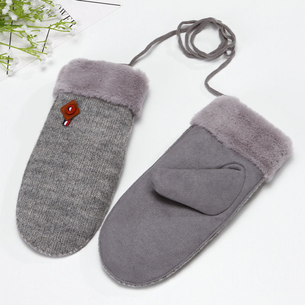 Зимни плетени дамски ръкавици в пет цвята