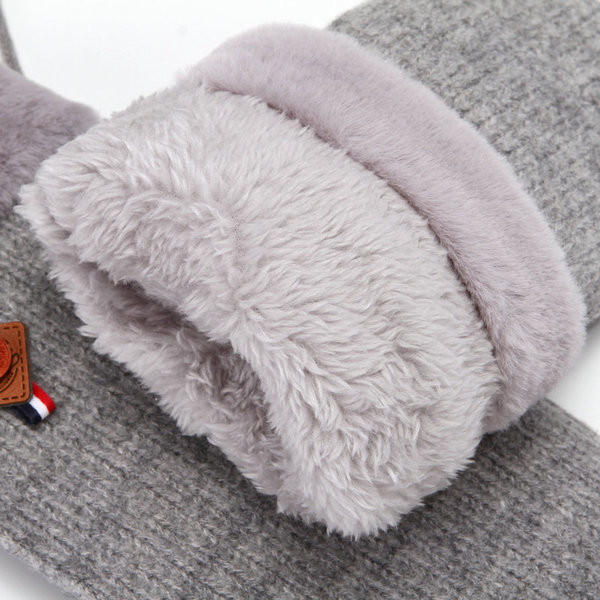 Зимни плетени дамски ръкавици в пет цвята