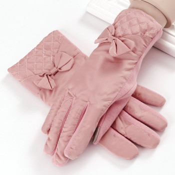 Дамски зимни ръкавици с панделка в различни цветове