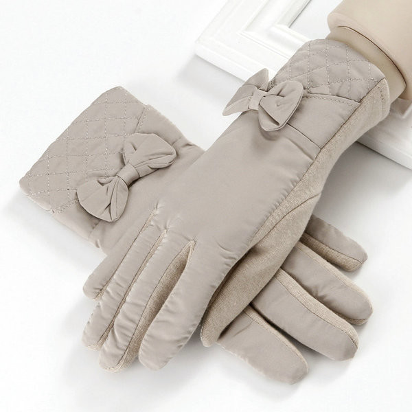 Дамски зимни ръкавици с панделка в различни цветове