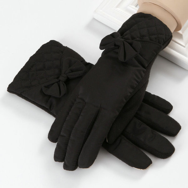 Дамски зимни ръкавици с панделка в различни цветове
