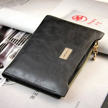 Κυρίες κομψό πορτοφόλι με απαλό οικολογικό δέρμα και φερμουάρ, 5 χρωμάτων