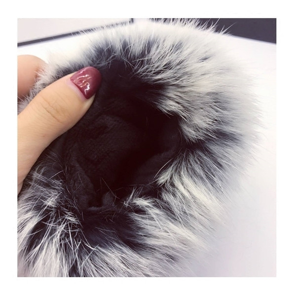 Елегантни дамски ръкавици с естествен косъм от заек