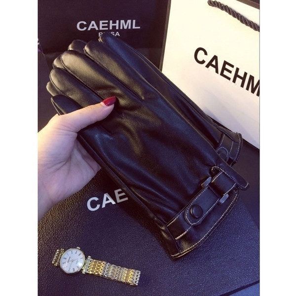 Γάντια κυρίες μαύρα με ιμάντα