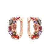 Κομψά σκουλαρίκια κυρίες με τεχνητά διαμάντια για διακόσμηση