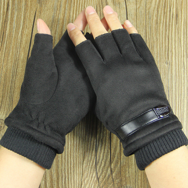 Мъжки зимни ръкавици без пръсти в три цвята