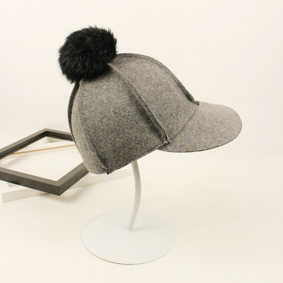 Καπέλο φθινοπώρου-χειμώνα με κουκούλα και χνούδι σε τρία χρώματα