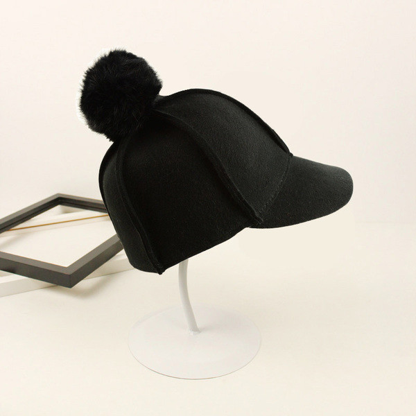 Καπέλο φθινοπώρου-χειμώνα με κουκούλα και χνούδι σε τρία χρώματα