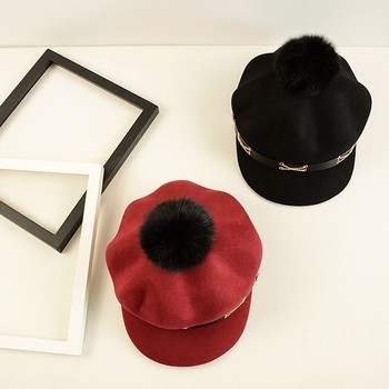 Γυναικείο ρετρό καπέλο με γούνα σε τρία χρώματα
