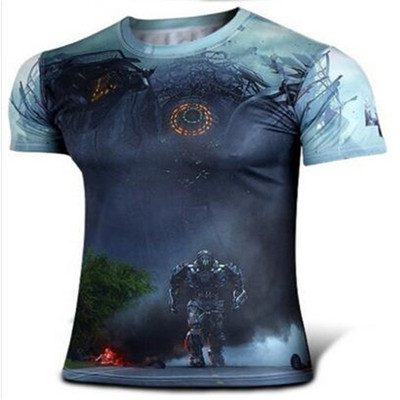 Ανδρικό κοντό μανίκι κορυφαίο κοστούμι κατάλληλο για αθλήματα ή γυμναστήριο με χαρακτήρες κινουμένων σχεδίων, πολλά μοντέλα