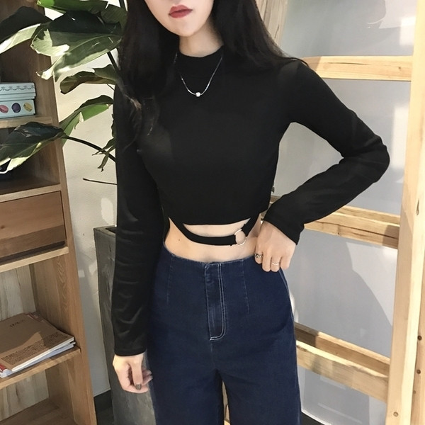 Λεπτή κοντή μπλούζα κοντό μανίκι σε μαύρο και άσπρο