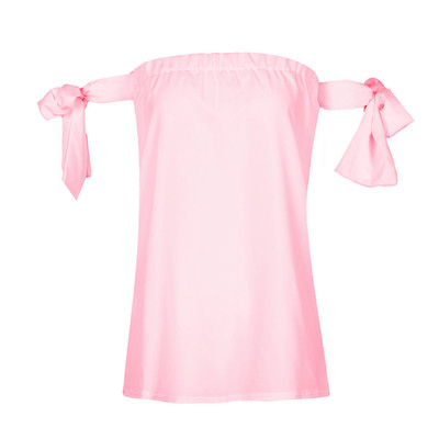 Μοντέρνα κυρίες μπλούζα με ενδιαφέρον μανίκια με κορδέλα σε πέντε χρώματα