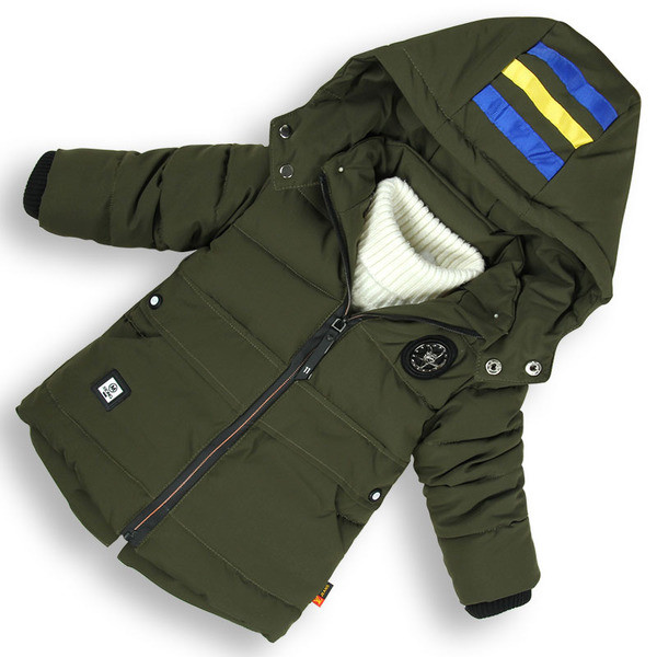 Βρεφικό σακάκι χειμωνιάτικο για αγόρια με κουκούλα και έγχρωμη τσέπη στο πίσω μέρος σε τέσσερα χρώματα