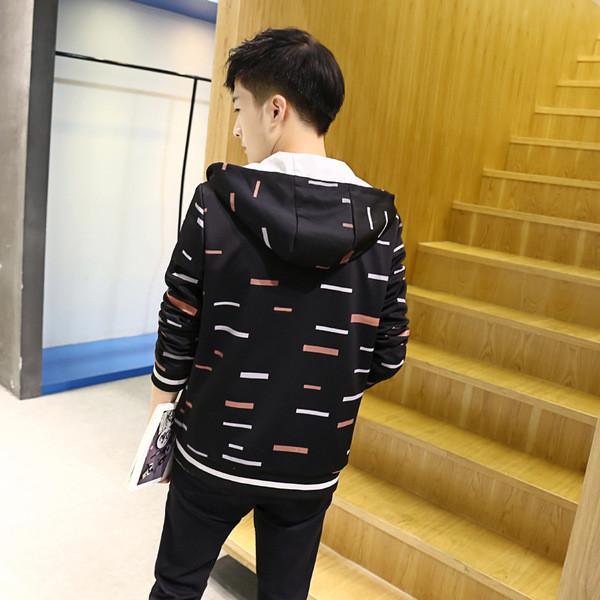 Мъжки спортен ежедневен суичър с качулка и цип с две лица в три цвята