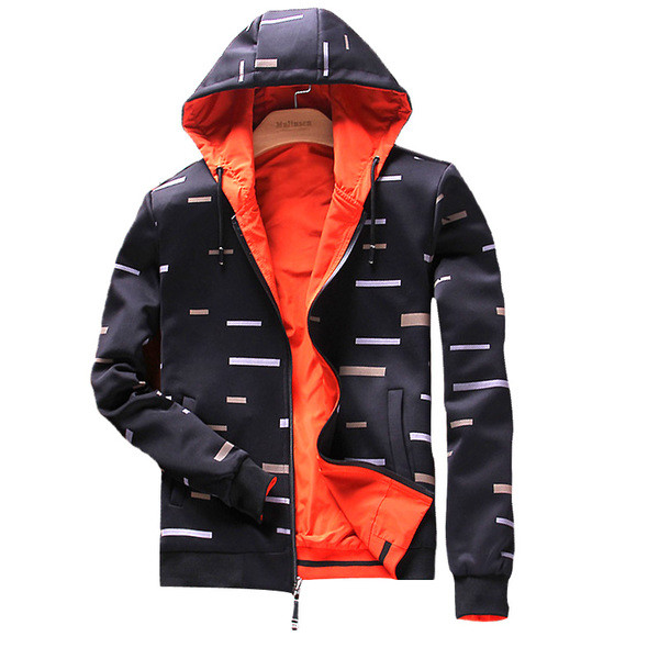 Мъжки спортен ежедневен суичър с качулка и цип с две лица в три цвята