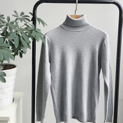 Есенно-зимен унисекс пуловер тип поло в слим модел в различни цветове