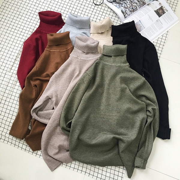 Есенно-зимен унисекс пуловер тип поло в слим модел в различни цветове