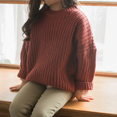 Χειμώνας παχύ πουλόβερ μωρών για κορίτσια με λοξότατο κολάρο σε ευρύ μοτίβο