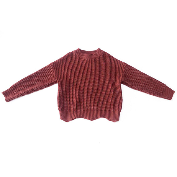 Χειμώνας παχύ πουλόβερ μωρών για κορίτσια με λοξότατο κολάρο σε ευρύ μοτίβο