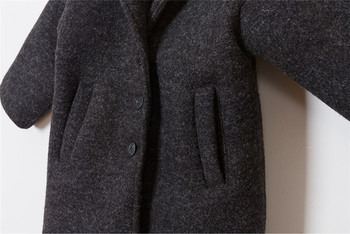 Есенно-зимно детско палто за момичета в широк модел в черен цвят