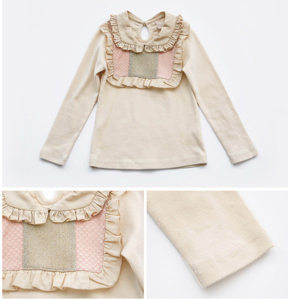 Μοντέρνα παιδική μπλούζα για κορίτσια με κολάρο σε σχήμα O