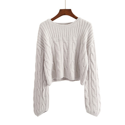 Fleece κυρίες πουλόβερ κολοβωμένη σε διάφορα χρώματα