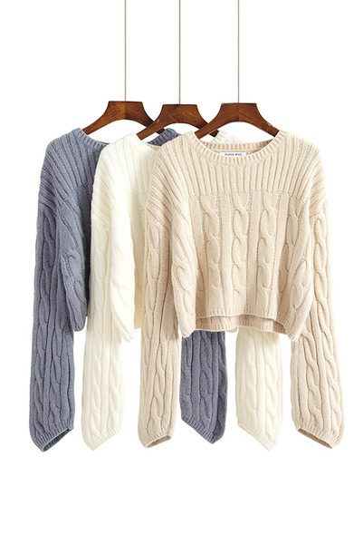 Fleece κυρίες πουλόβερ κολοβωμένη σε διάφορα χρώματα