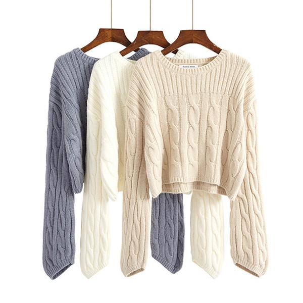 Fleece κυρίες πουλόβερ κολοβωμένη σε διάφορα χρώματα