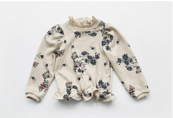 Ежедневна детска блуза за момичета с флорални мотиви в два цвята