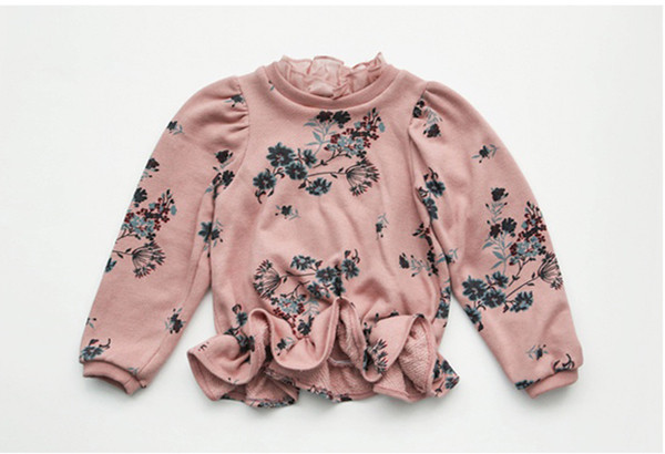 Ημερήσια παιδική μπλούζα για κορίτσια με φυτικά μοτίβα σε δύο χρώματα