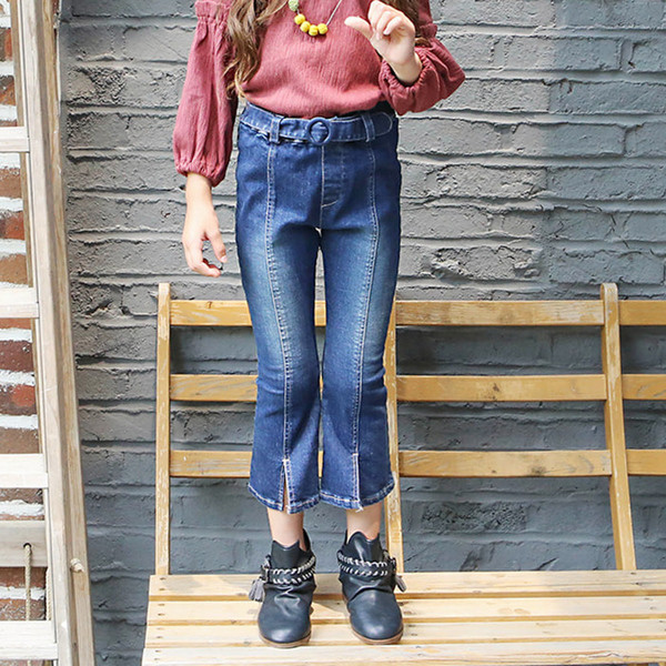 Αθλητικά-Κομψά Παιδικά Τζιν για 7/8 Κορίτσια σε ένα απλό μοντέλο με Υψηλή Μέση και Πλάτη