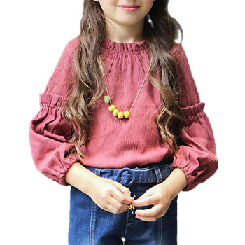 Κομψή παιδική φούτερ για κορίτσια με ευρύ σχέδιο με φαρδιά μανίκια σε δύο χρώματα